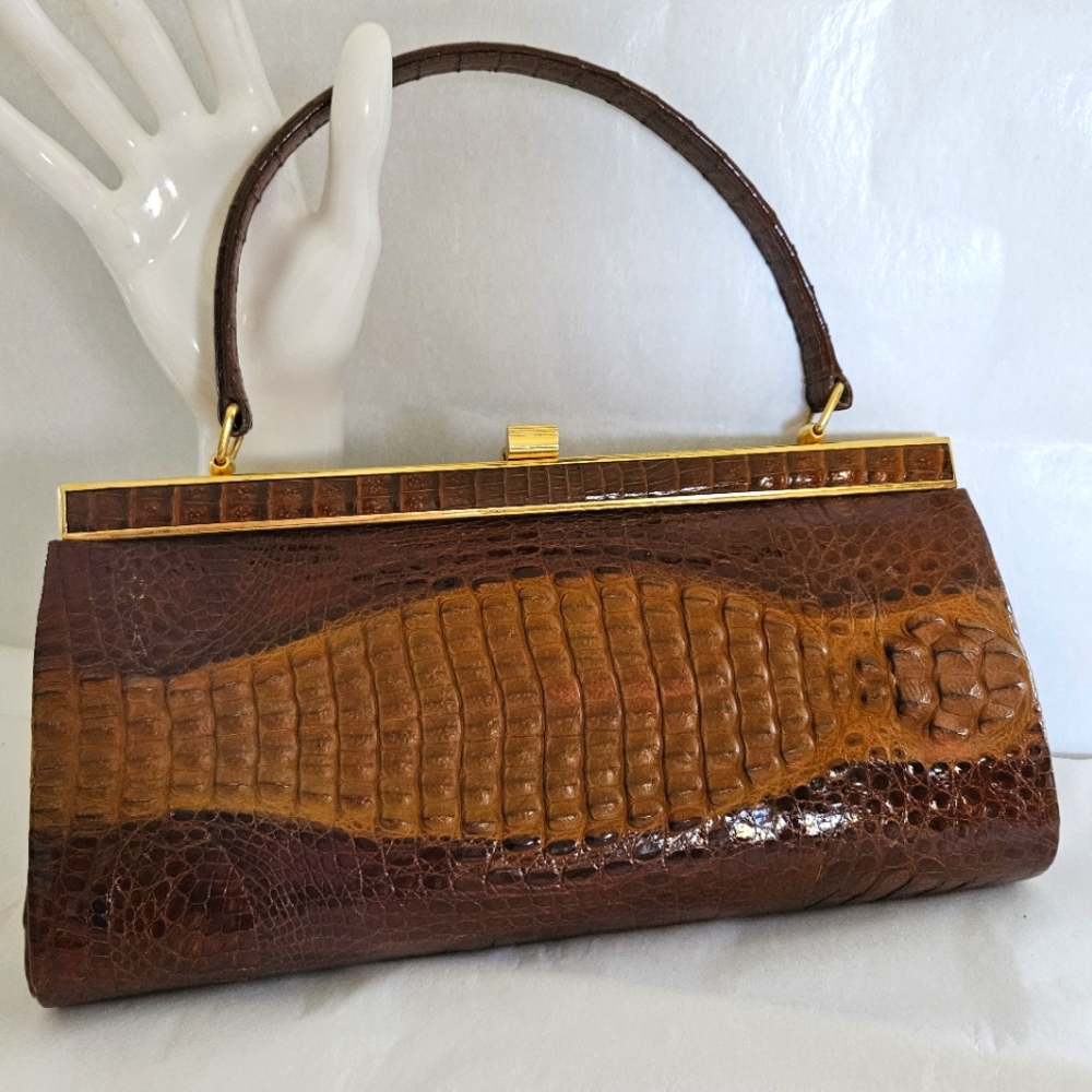 Gorgeous, Vintage Crocodile Head Purse.